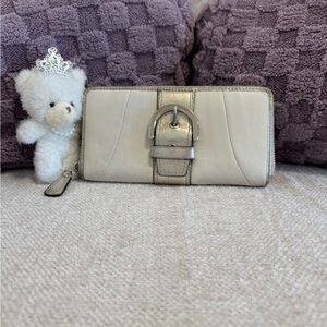 Coach Soho Leather Buckle Long Large Zip Around Wallet